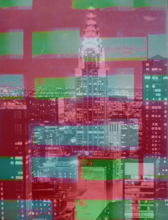 Transparency, New York at night, 2014, Collage und Fotofilm, collage and photofilm, 40 x 30 cm, 15,74 x 11,81 inches